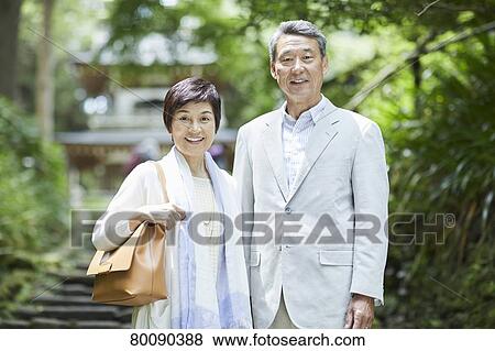 Japanese senior couple having fun at traditional inn View Large Photo Image Stock Photo - Japanese senior couple having fun at traditional inn. Fotosearch