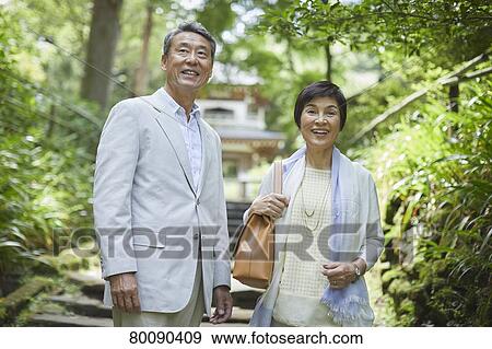 Japanese senior couple having fun at traditional inn View Large Photo Image Stock Photo - Japanese senior couple having fun at traditional inn. Fotosearch