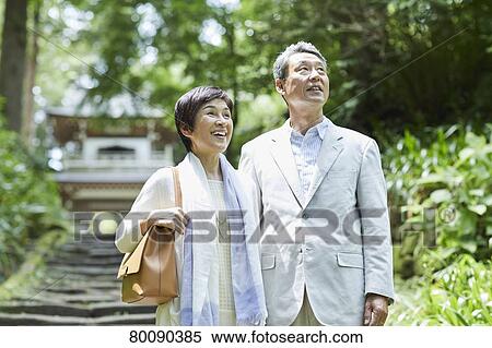 Japanese senior couple having fun at traditional inn View Large Photo Image Stock Photography - Japanese senior couple having fun at traditional inn. Fotosearch