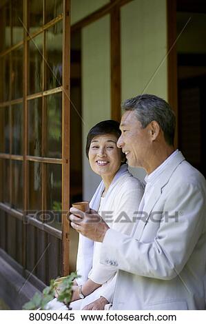 Japanese senior couple having fun at traditional inn View Large Photo Image Stock Photography - Japanese senior couple having fun at traditional inn. Fotosearch