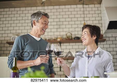 Japanese senior couple in the kitchen View Large Photo Image Stock Image - Japanese senior couple in the kitchen. Fotosearch