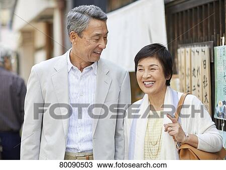 Japanese senior couple shopping View Large Photo Image Stock Image - Japanese senior couple shopping. Fotosearch