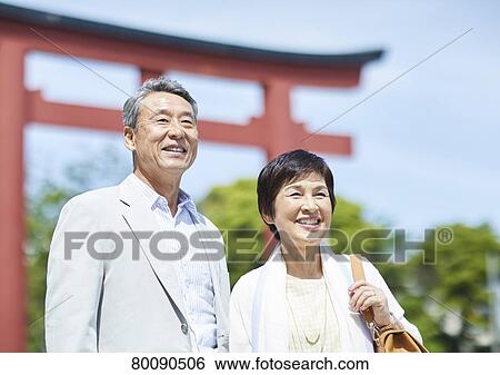 Japanese senior couple shopping View Large Photo Image Stock Photograph - Japanese senior couple shopping. Fotosearch