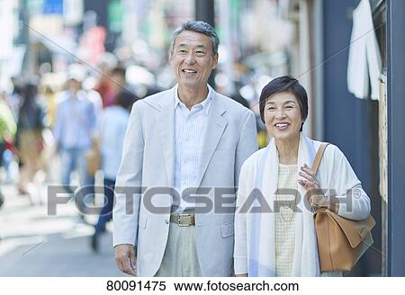 Japanese senior couple shopping View Large Photo Image Stock Photography - Japanese senior couple shopping. Fotosearch