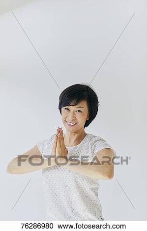 Japanese senior woman training View Large Photo Image Stock Image - Japanese senior woman training. Fotosearch