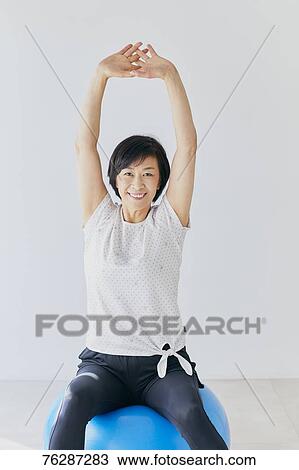 Japanese senior woman training View Large Photo Image Stock Image - Japanese senior woman training. Fotosearch
