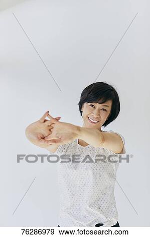 Japanese senior woman training View Large Photo Image Stock Photo - Japanese senior woman training. Fotosearch