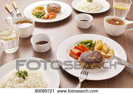 Japanese style burg steak View Large Photo Image Stock Image - Japanese style burg steak. Fotosearch