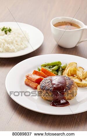 Stock Photo - Japanese style burg steak. Fotosearch