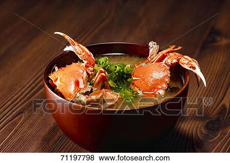 Stock Photo - Japanese style crab soup. Fotosearch