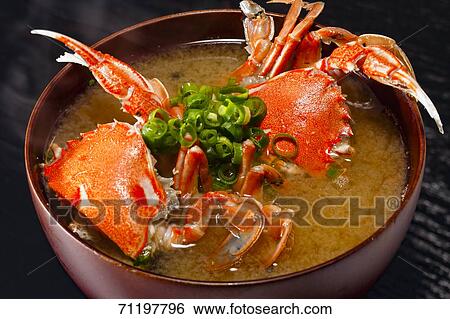 Japanese style crab soup View Large Photo Image Stock Photograph - Japanese style crab soup. Fotosearch