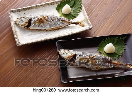 Stock Image - Japanese style grilled fish. Fotosearch