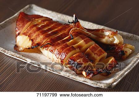 Japanese style grilled squid View Large Photo Image Stock Photo - Japanese style grilled squid. Fotosearch