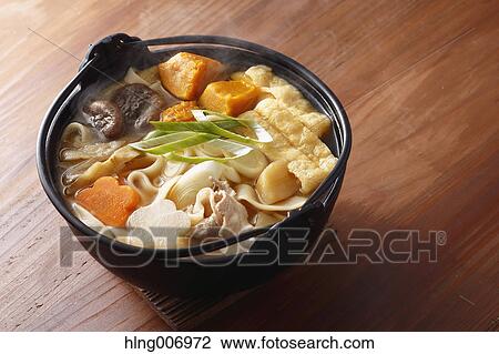 Stock Image - Japanese style Houtou noodles. Fotosearch