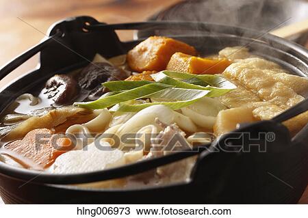 Stock Image - Japanese style Houtou noodles. Fotosearch