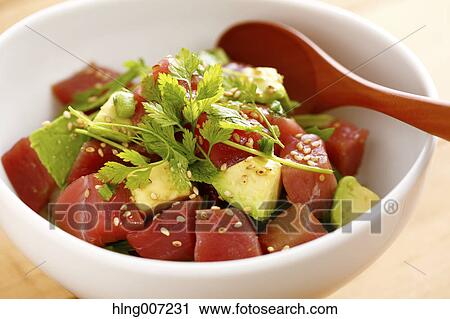 Stock Image - Japanese style tuna and avocado bowl. Fotosearch