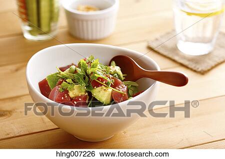Stock Photograph - Japanese style tuna and avocado bowl. Fotosearch