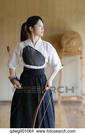 Japanese traditional archery athlete practicing View Large Photo Image Picture - Japanese traditional archery athlete practicing. Fotosearch