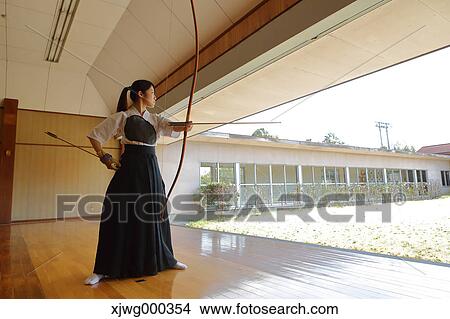 Japanese traditional archery athlete practicing View Large Photo Image Picture - Japanese traditional archery athlete practicing. Fotosearch