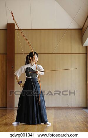 Japanese traditional archery athlete practicing View Large Photo Image Stock Image - Japanese traditional archery athlete practicing. Fotosearch