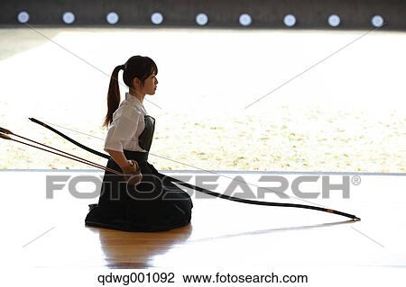 Japanese traditional archery athlete practicing View Large Photo Image Stock Image - Japanese traditional archery athlete practicing. Fotosearch