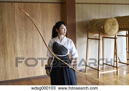 Japanese traditional archery athlete practicing View Large Photo Image Stock Image - Japanese traditional archery athlete practicing. Fotosearch