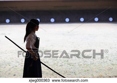 Japanese traditional archery athlete practicing View Large Photo Image Stock Image - Japanese traditional archery athlete practicing. Fotosearch