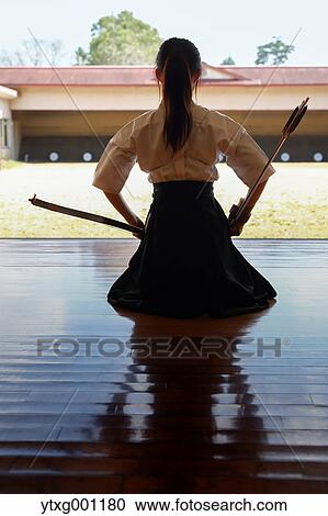 Japanese traditional archery athlete practicing View Large Photo Image Stock Image - Japanese traditional archery athlete practicing. Fotosearch