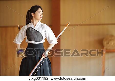 Japanese traditional archery athlete practicing View Large Photo Image Stock Image - Japanese traditional archery athlete practicing. Fotosearch