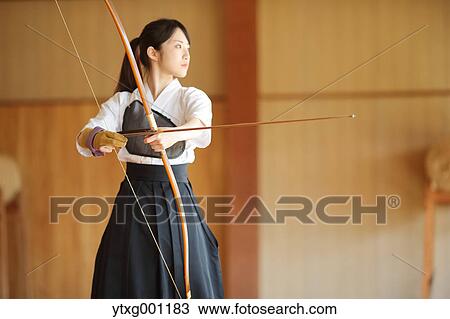Japanese traditional archery athlete practicing View Large Photo Image Stock Image - Japanese traditional archery athlete practicing. Fotosearch