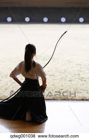 Japanese traditional archery athlete practicing View Large Photo Image Stock Photo - Japanese traditional archery athlete practicing. Fotosearch