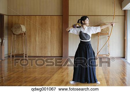 Japanese traditional archery athlete practicing View Large Photo Image Stock Photo - Japanese traditional archery athlete practicing. Fotosearch