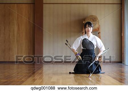 Japanese traditional archery athlete practicing View Large Photo Image Stock Photo - Japanese traditional archery athlete practicing. Fotosearch
