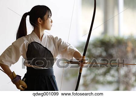 Japanese traditional archery athlete practicing View Large Photo Image Stock Photo - Japanese traditional archery athlete practicing. Fotosearch