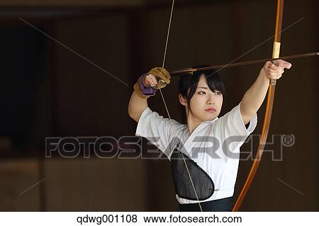 Stock Photo - Japanese traditional archery athlete practicing. Fotosearch