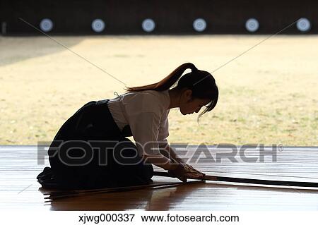 Japanese traditional archery athlete practicing View Large Photo Image Stock Photo - Japanese traditional archery athlete practicing. Fotosearch