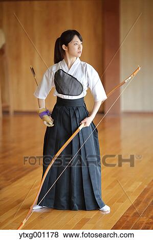Japanese traditional archery athlete practicing View Large Photo Image Stock Photo - Japanese traditional archery athlete practicing. Fotosearch