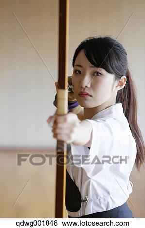 Japanese traditional archery athlete practicing View Large Photo Image Stock Photograph - Japanese traditional archery athlete practicing. Fotosearch