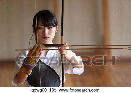 Japanese traditional archery athlete practicing View Large Photo Image Stock Photography - Japanese traditional archery athlete practicing. Fotosearch