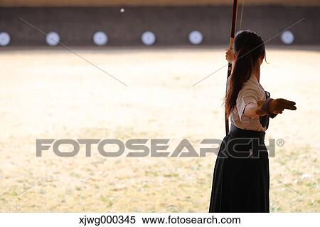 Japanese traditional archery athlete practicing View Large Photo Image Stock Photography - Japanese traditional archery athlete practicing. Fotosearch