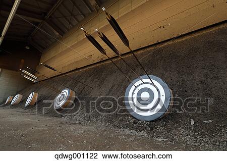 Stock Image - Japanese traditional archery targets hit by arrows. Fotosearch