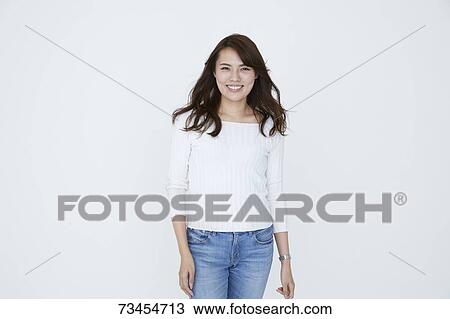 Japanese woman on white background View Large Photo Image Stock Image - Japanese woman on white background. Fotosearch