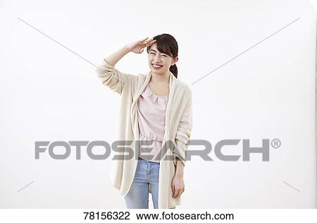Japanese woman on white background View Large Photo Image Stock Image - Japanese woman on white background. Fotosearch