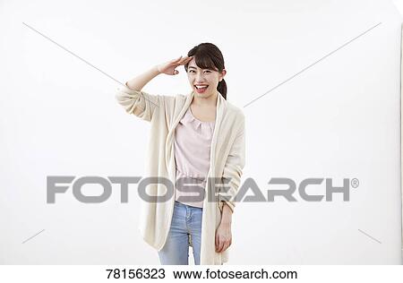 Japanese woman on white background View Large Photo Image Stock Image - Japanese woman on white background. Fotosearch