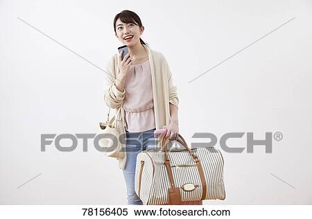 Japanese woman on white background View Large Photo Image Stock Photography - Japanese woman on white background. Fotosearch