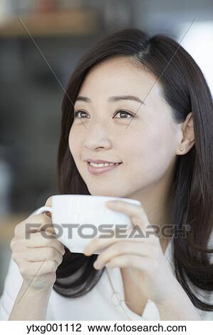 Japanese woman stylish cafe View Large Photo Image Stock Image - Japanese woman stylish cafe. Fotosearch