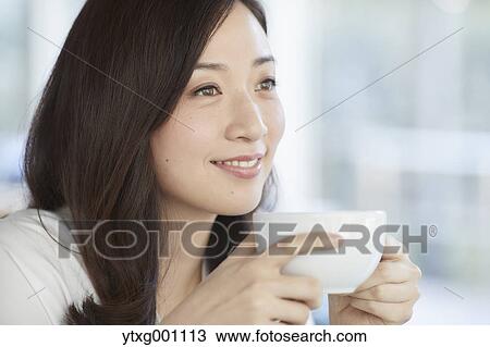Japanese woman stylish cafe View Large Photo Image Stock Image - Japanese woman stylish cafe. Fotosearch