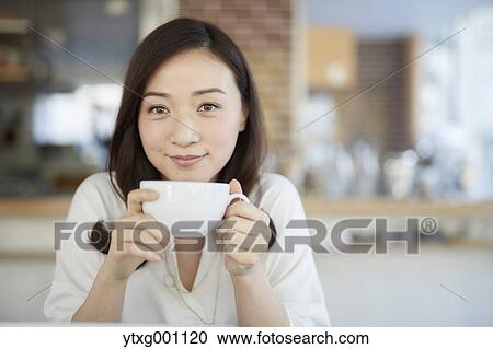 Japanese woman stylish cafe View Large Photo Image Stock Image - Japanese woman stylish cafe. Fotosearch