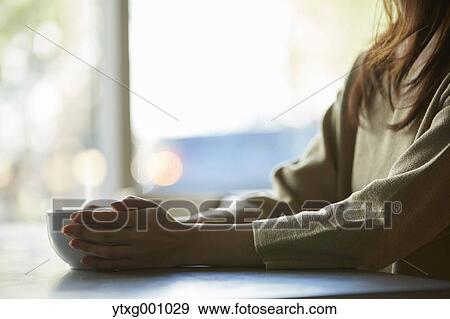 Japanese woman stylish cafe View Large Photo Image Stock Photo - Japanese woman stylish cafe. Fotosearch
