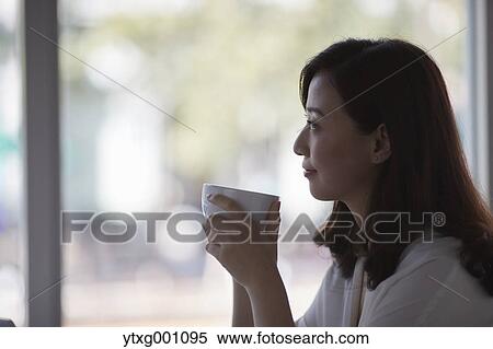 Japanese woman stylish cafe View Large Photo Image Stock Photography - Japanese woman stylish cafe. Fotosearch